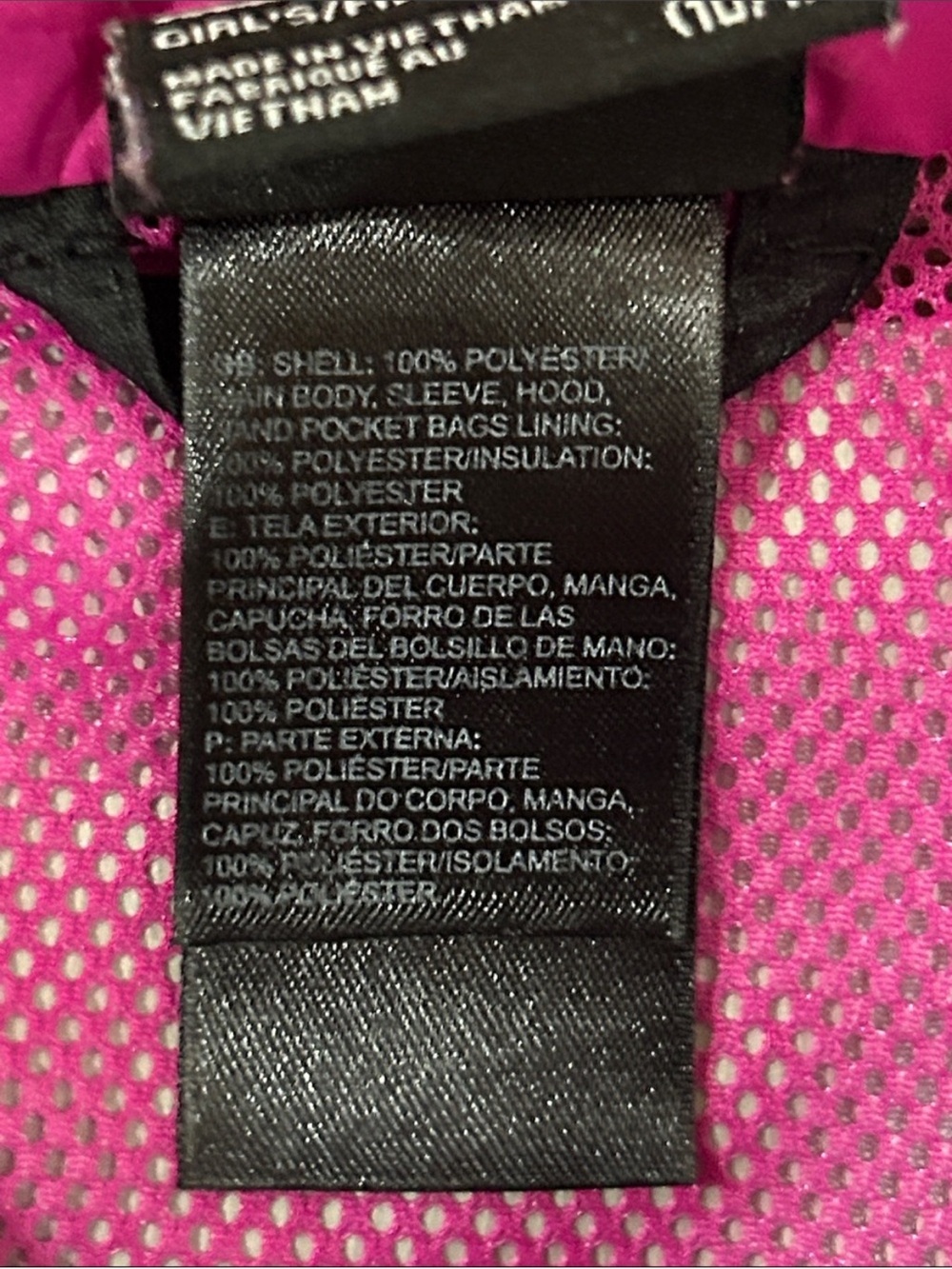 The North Face Girls Black Jacket with Pink Lining and White Accents - Picture 6 of 8